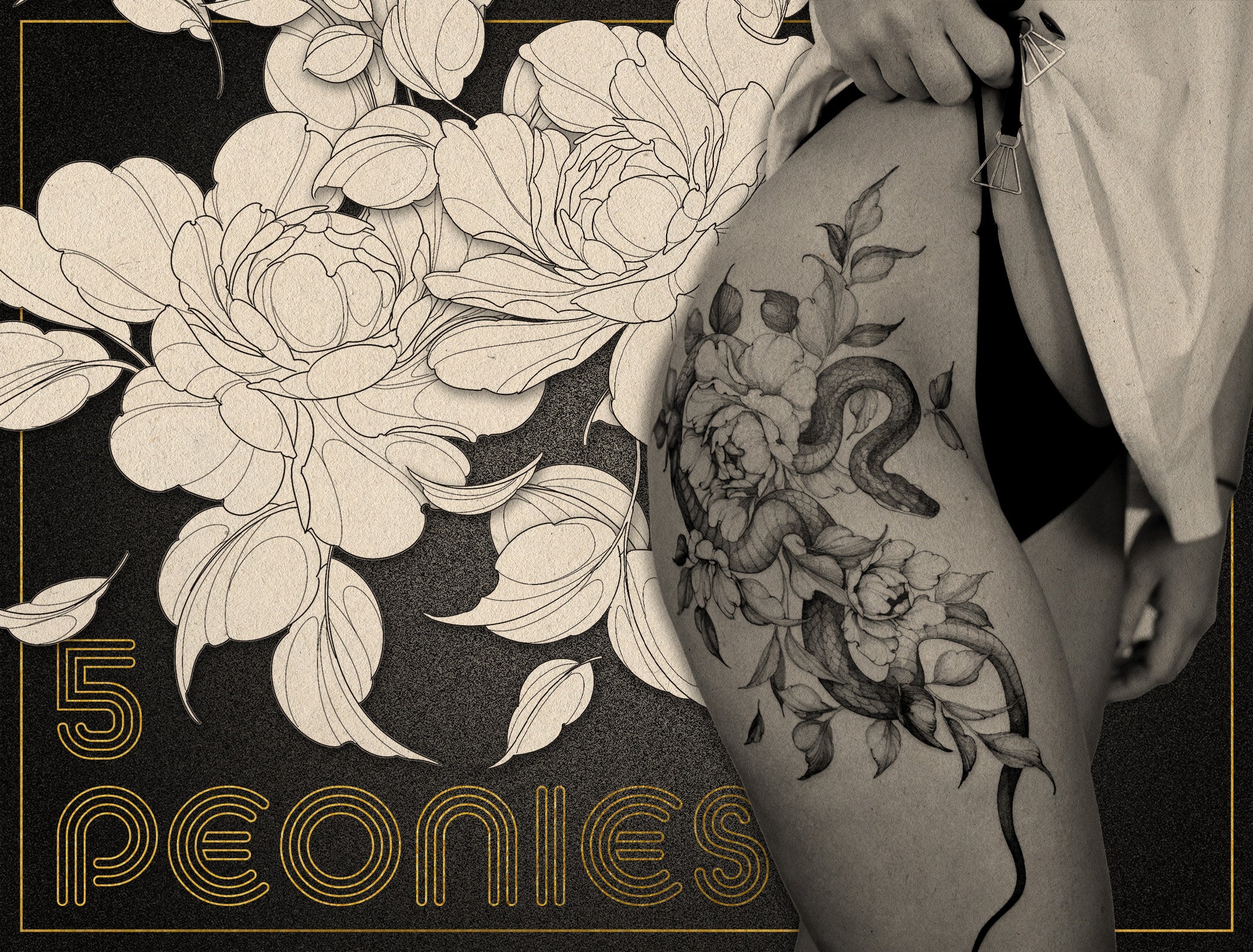 Flash Stamps - Fine Line Flora & Fauna - Tattoo Smart