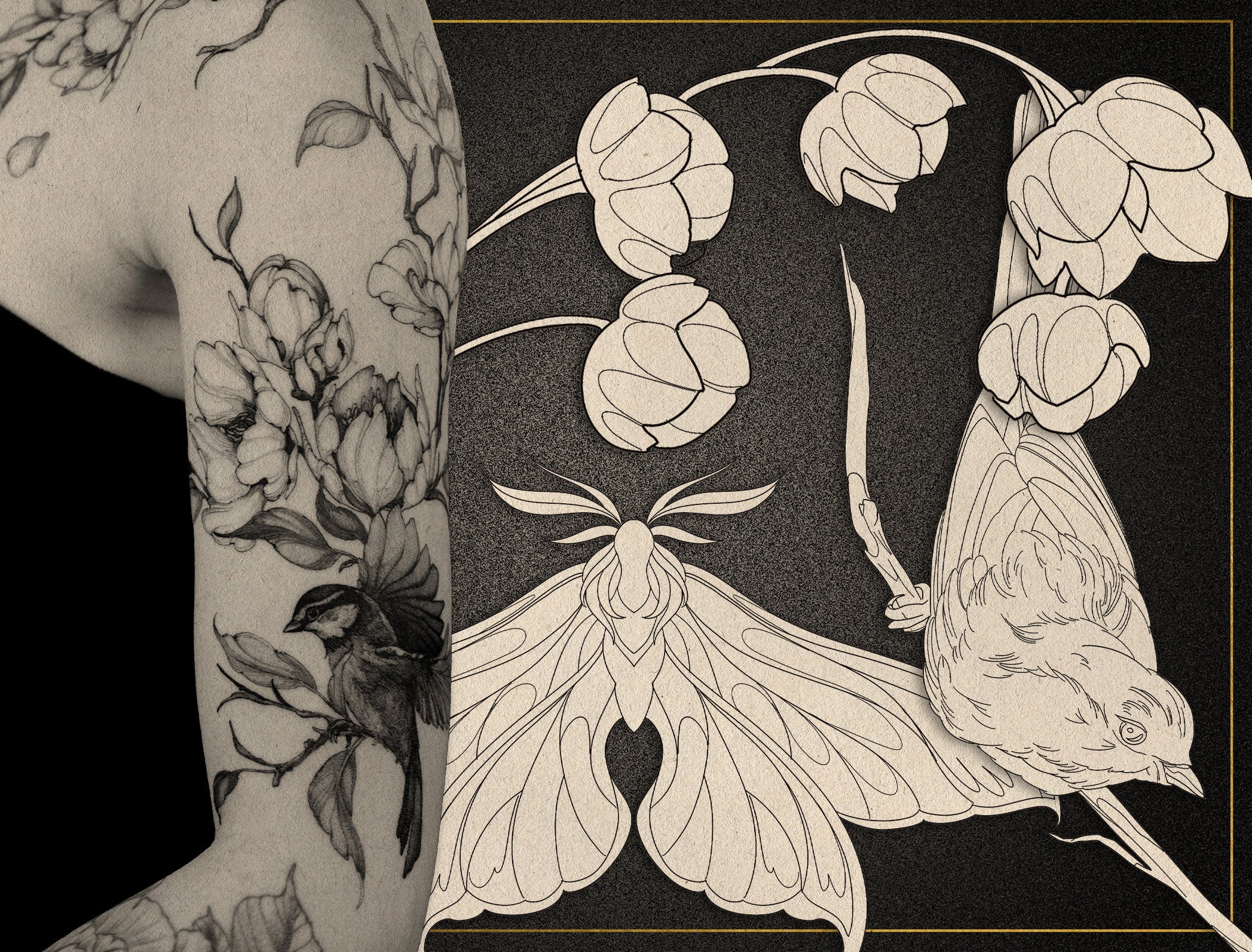 Flash Stamps - Fine Line Flora & Fauna - Tattoo Smart