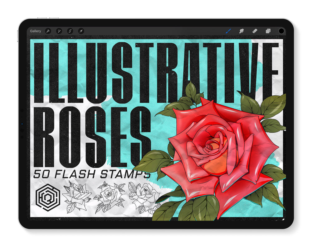 Flash Stamps - Illustrative Roses - Tattoo Smart