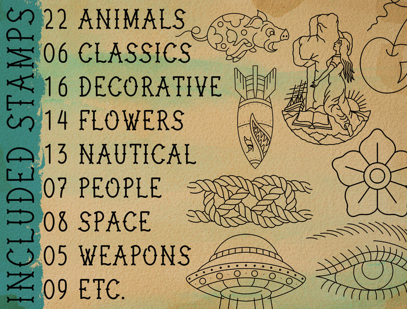Flash Stamps - Traditional Bangers - Tattoo Smart