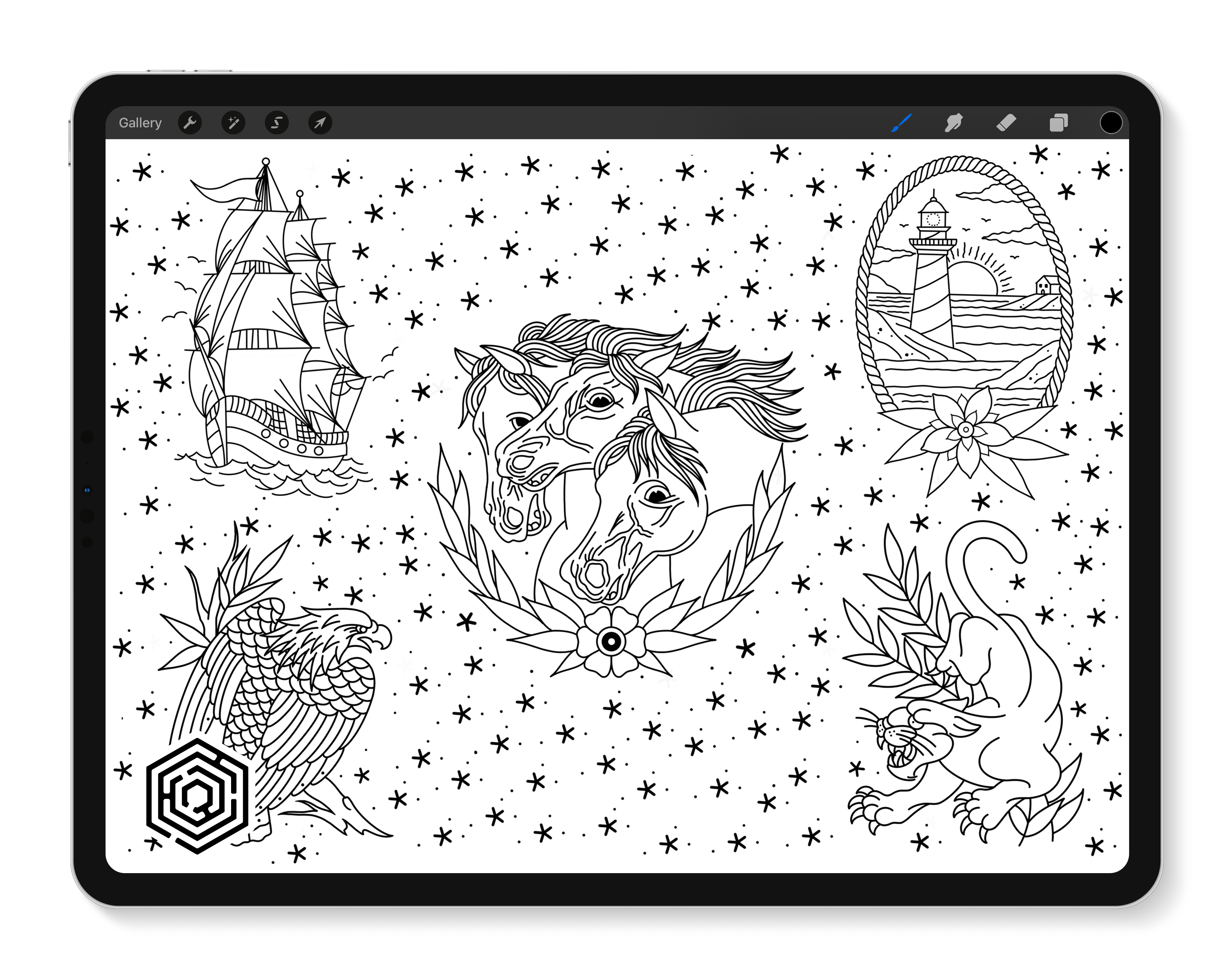 Flash Stamps - Stars & Dots: Traditional Vol. 1 - Tattoo Smart