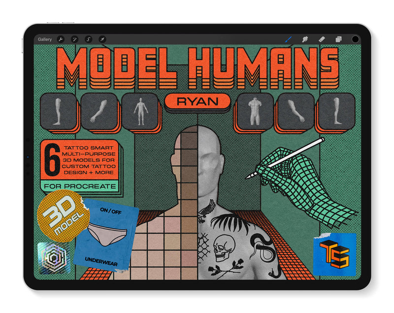 Procreate 3D Models for Tattoos | Ryan | Tattoo Smart
