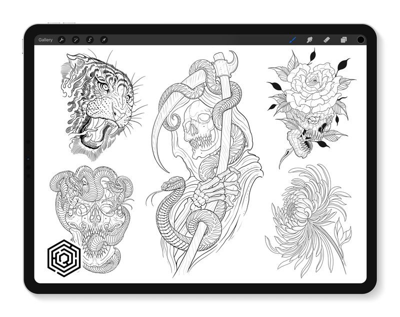 Tattoo Flash Designs for Procreate | Tattoo Smart