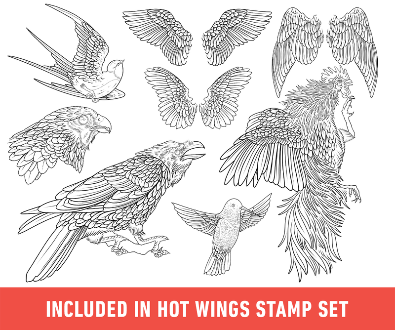 Flash Stamps - Hot Wings - Tattoo Smart