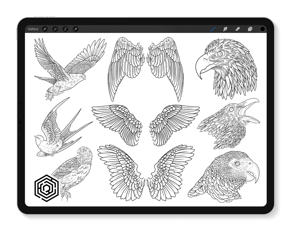 Flash Stamps - Hot Wings - Tattoo Smart