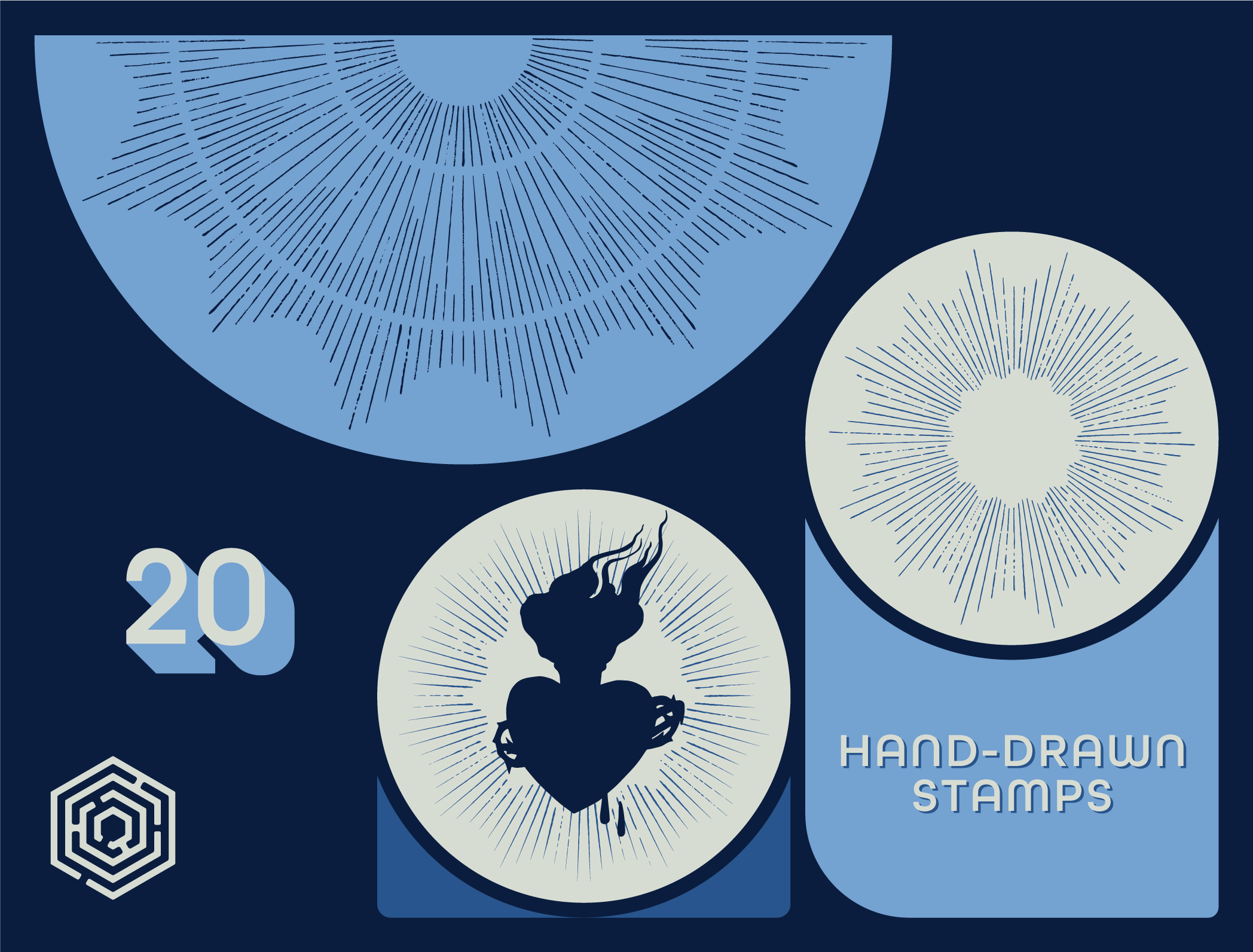 Flash Stamps - Radials - Tattoo Smart