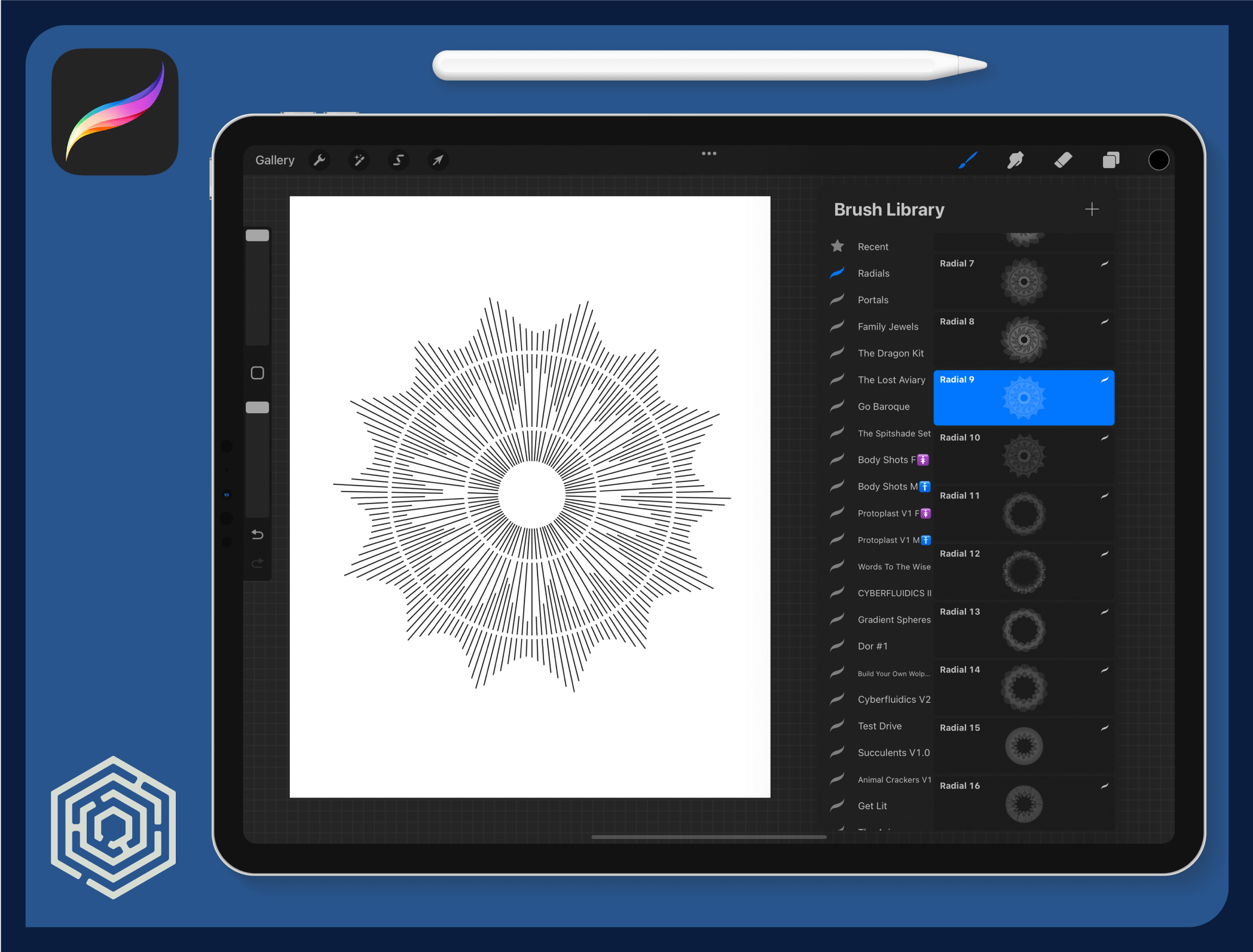 Flash Stamps - Radials - Tattoo Smart