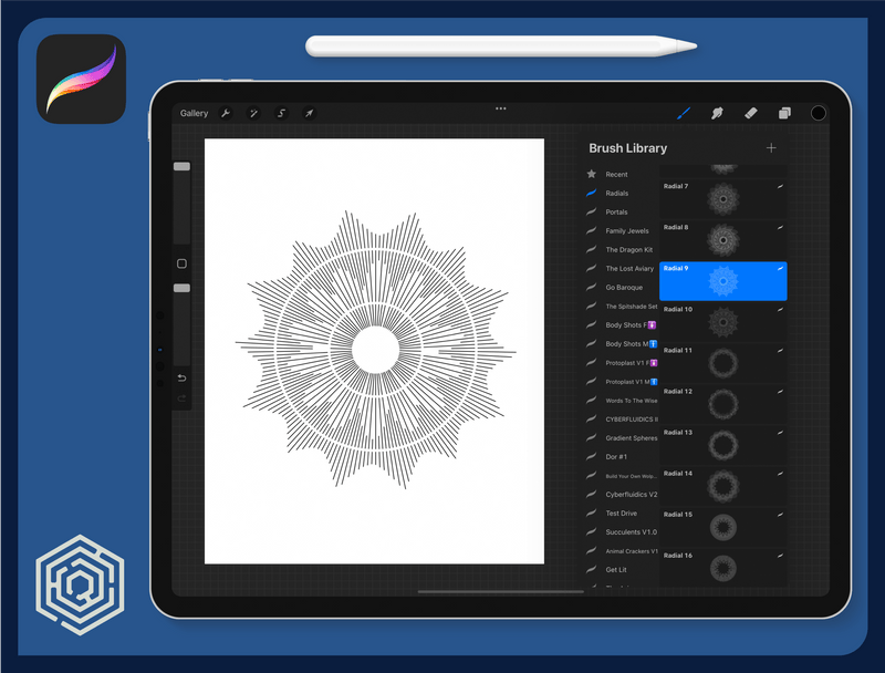 Flash Stamps - Radials - Tattoo Smart