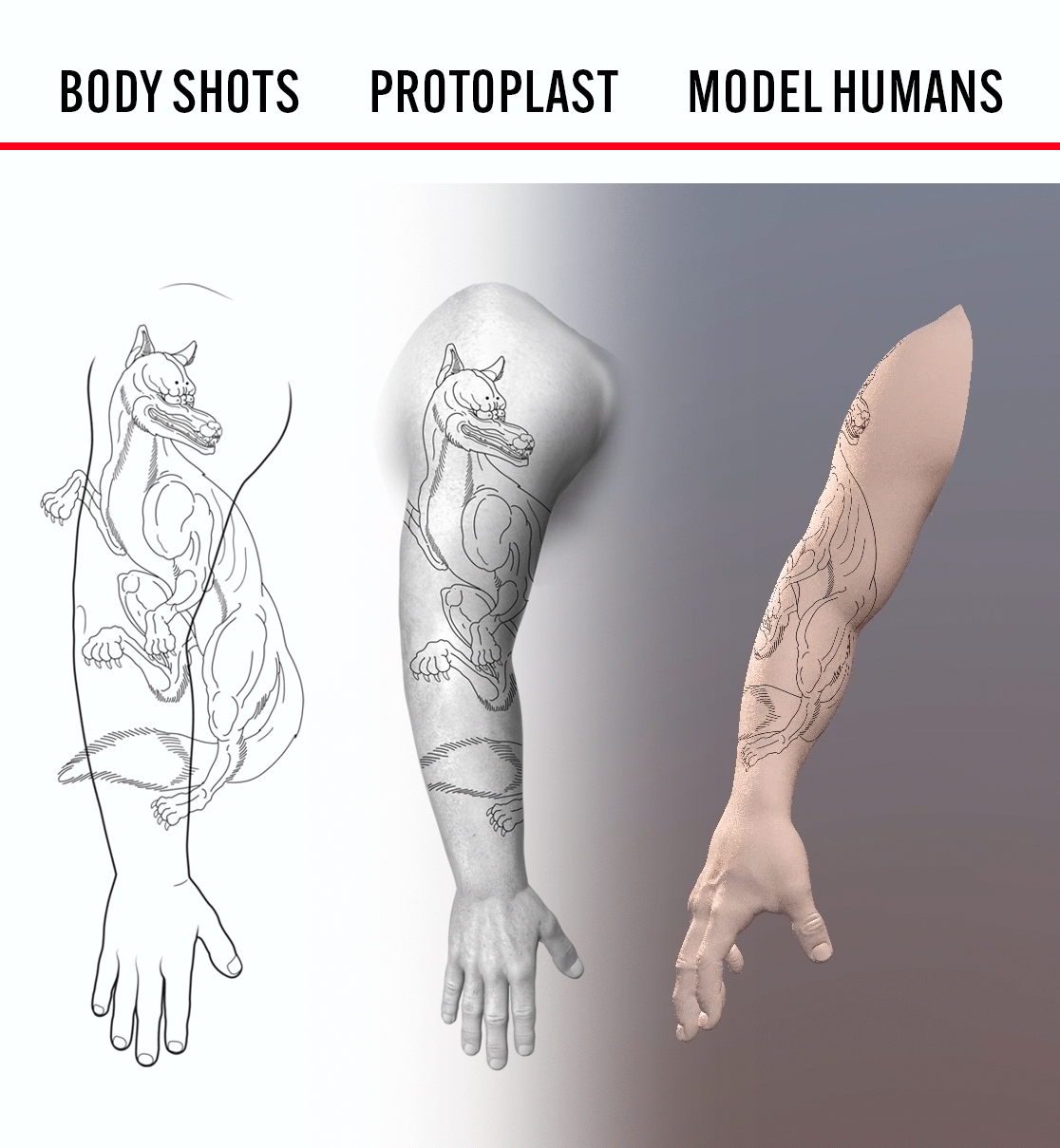 Human Canvases for Tattoo Mockups