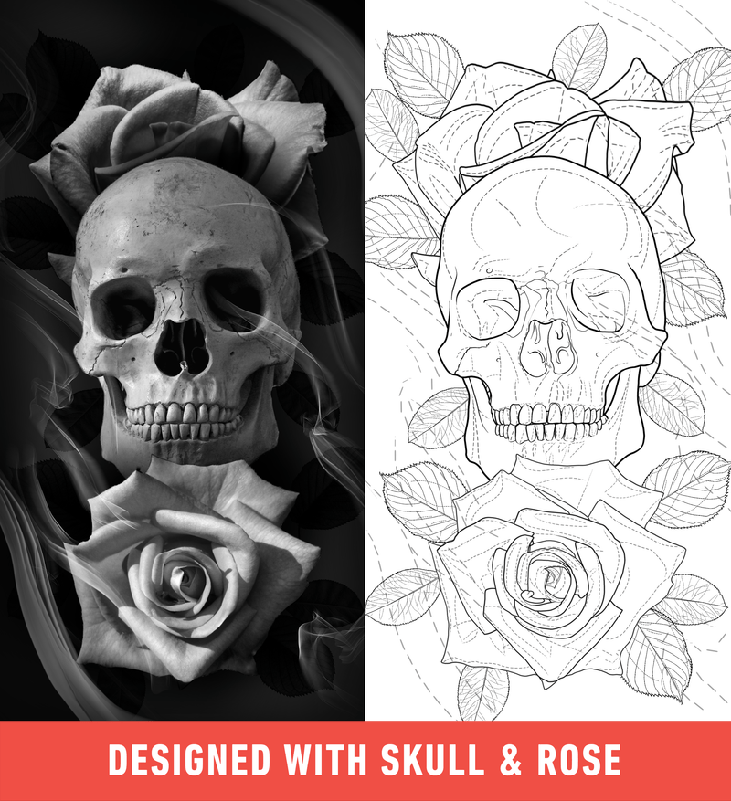 Flash Stamps - Skull & Rose - Tattoo Smart