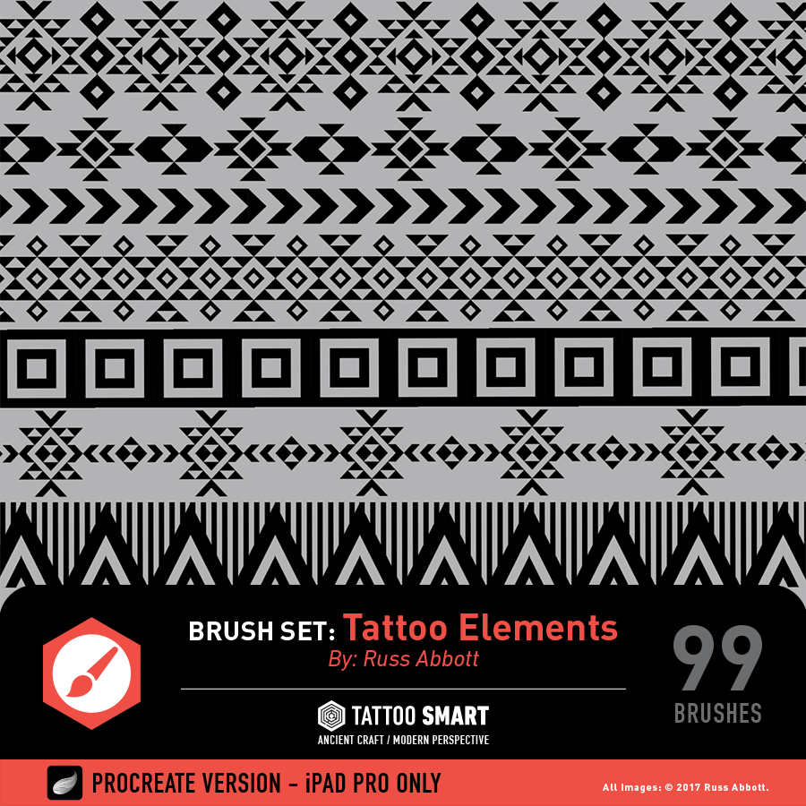 Brush Set - Tattoo Elements by Russ Abbott - Tattoo Smart