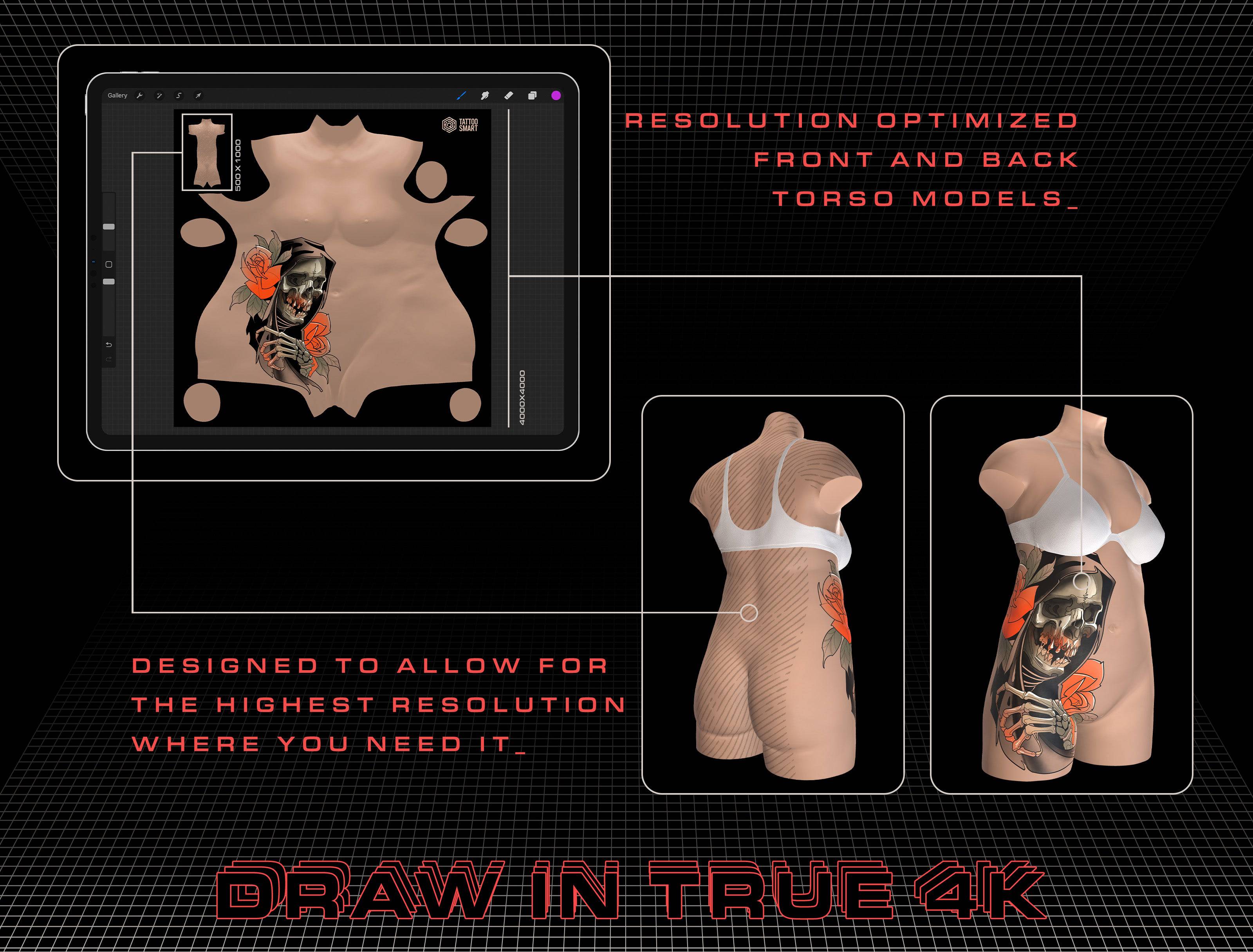 3D Model - Model Humans: Advanced 3D Body Parts - Tattoo Smart