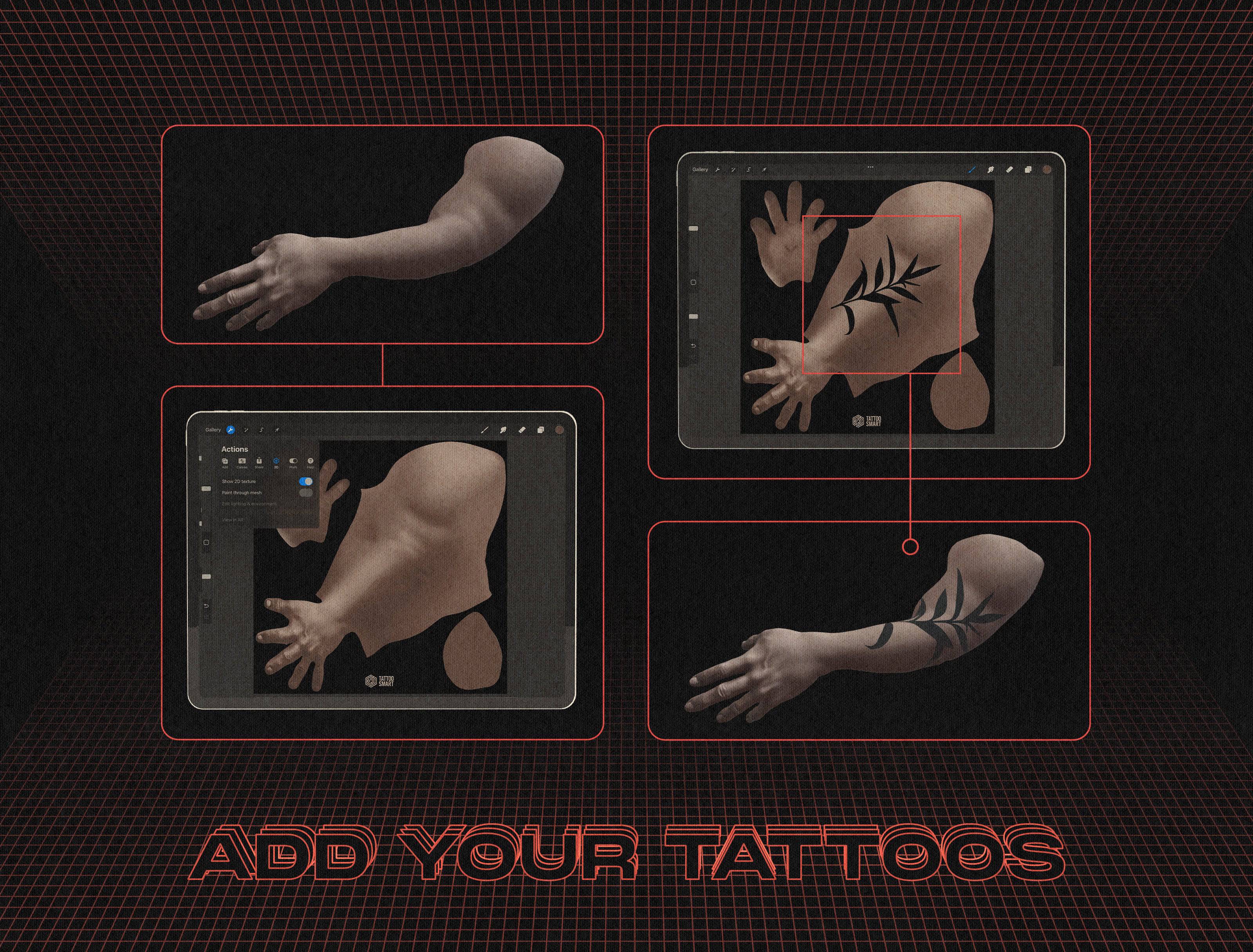 Procreate 3D Models for Tattoos | Chuck | Tattoo Smart