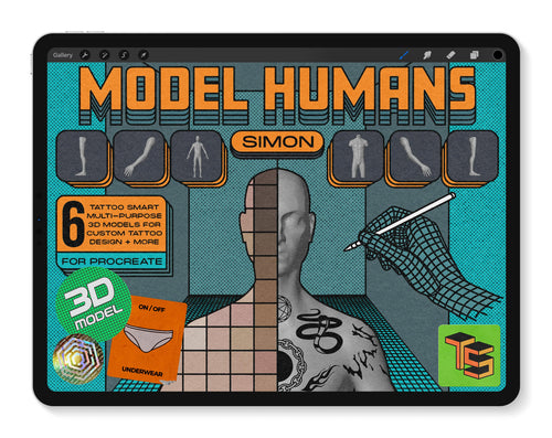 Procreate 3D Models of Humans | Simon | Tattoo Smart