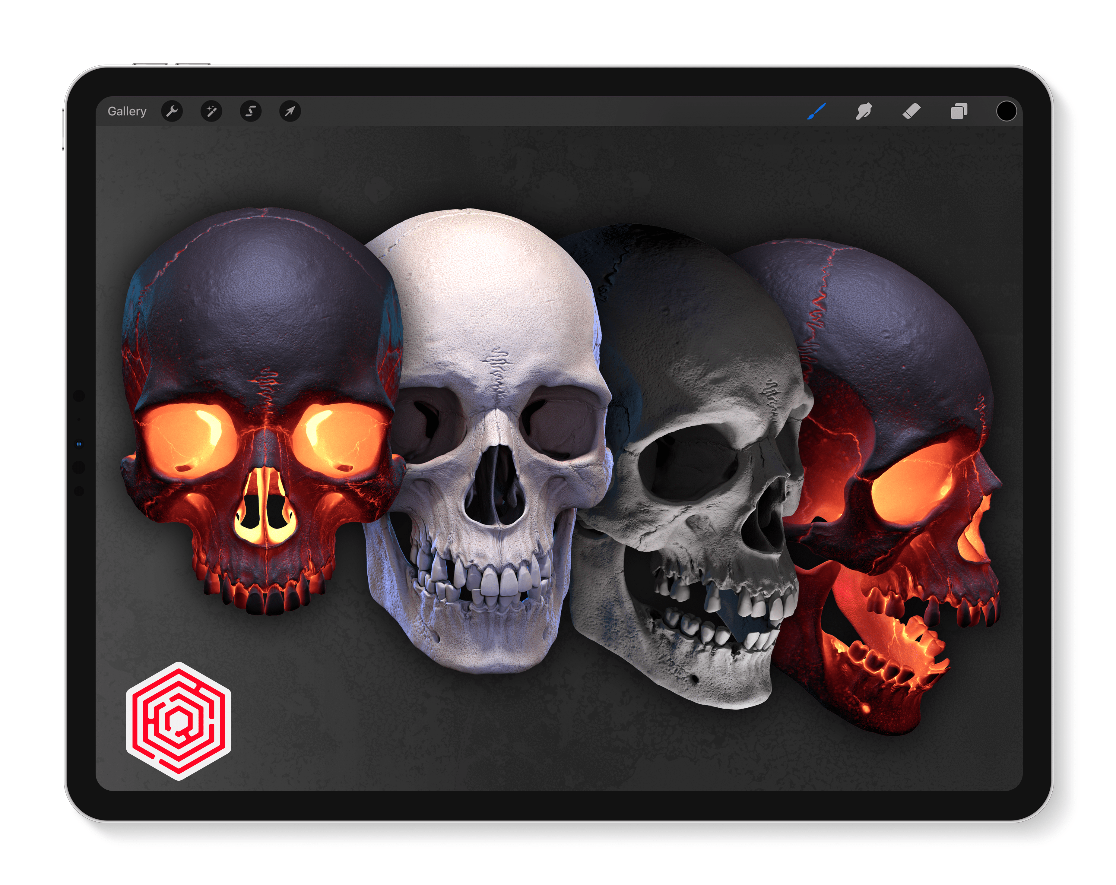 Brush Set + Asset Library: Pile of Skulls by Javi Antunez Brush Set + Asset Library: Pile of Skulls by Javi Antunez