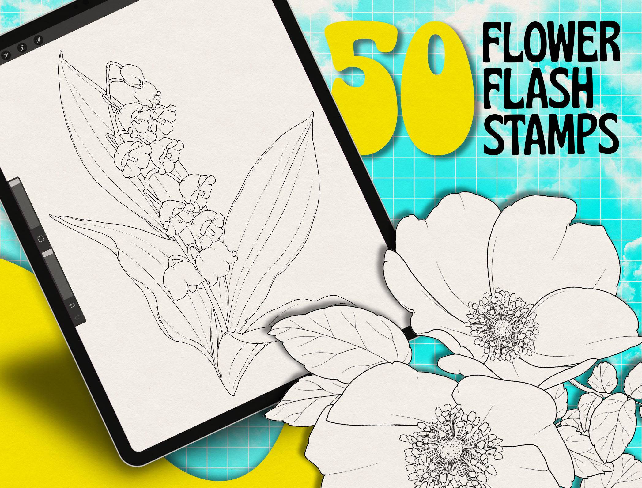 Flash Tattoo Clipart | Retro Flower Clipart | Floral Clipart